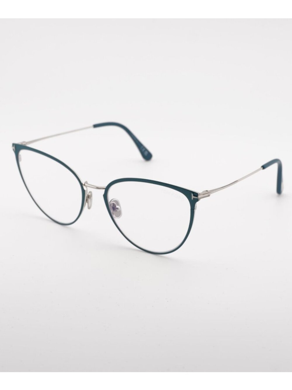 Tom Ford FT5840-B 087 Eyeglasses Turquoise 56mm Cat Eye Frame, Blue Light Block